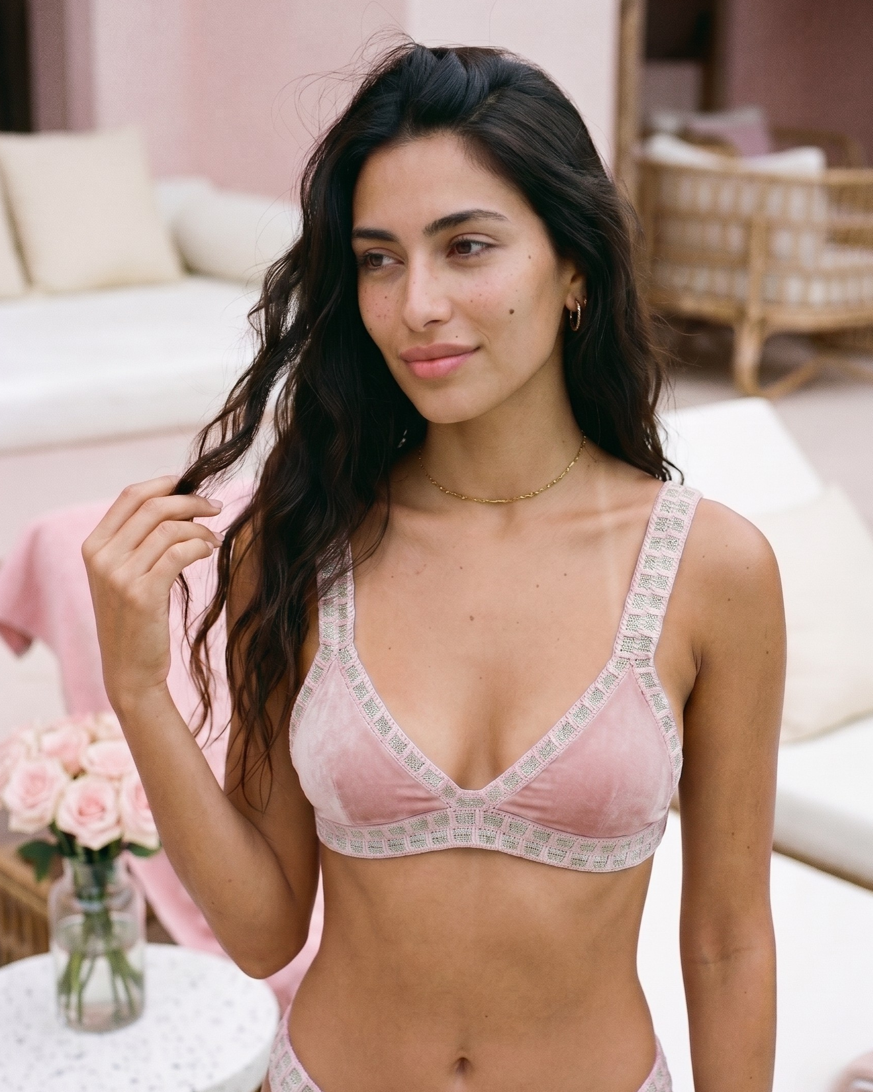 Le Saint-Barth — Bikini crochet rose velours